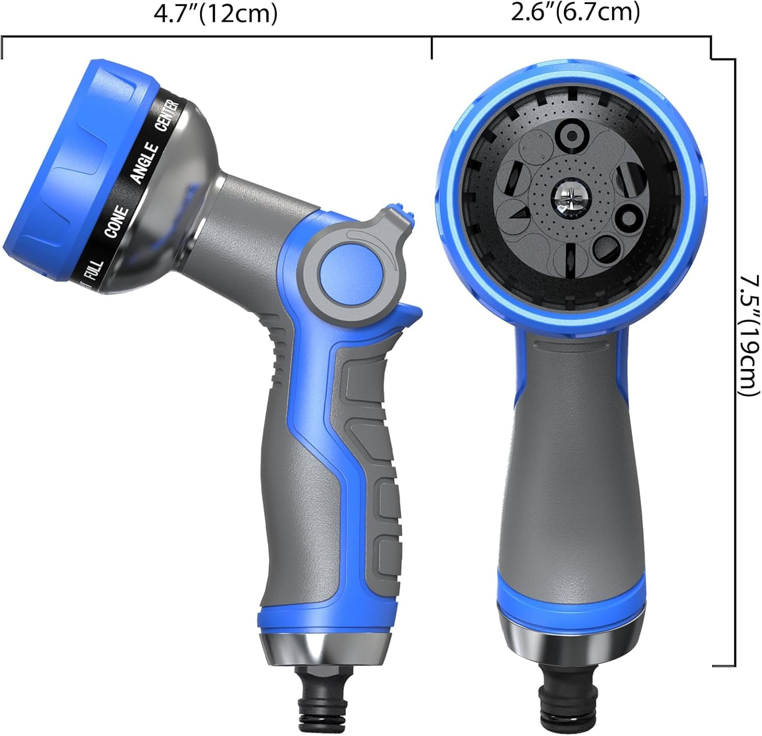 Hose Nozzle 10 Adjustable Patterns Premium High Pressure Water Hose Nozzle with Thumb Control Design Hose Sprayer Nozzle for Garden & Lawns Watering, Cleaning, Pets & Car Washing image number 5