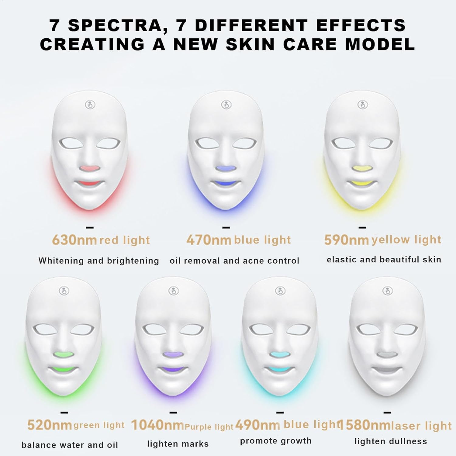 LED Style Cover | Light Beauty Mask 7-In-1 Wireless Facial Technology, Red & Hydration & Rejuvenation, Rechargeable & Portable image number 2