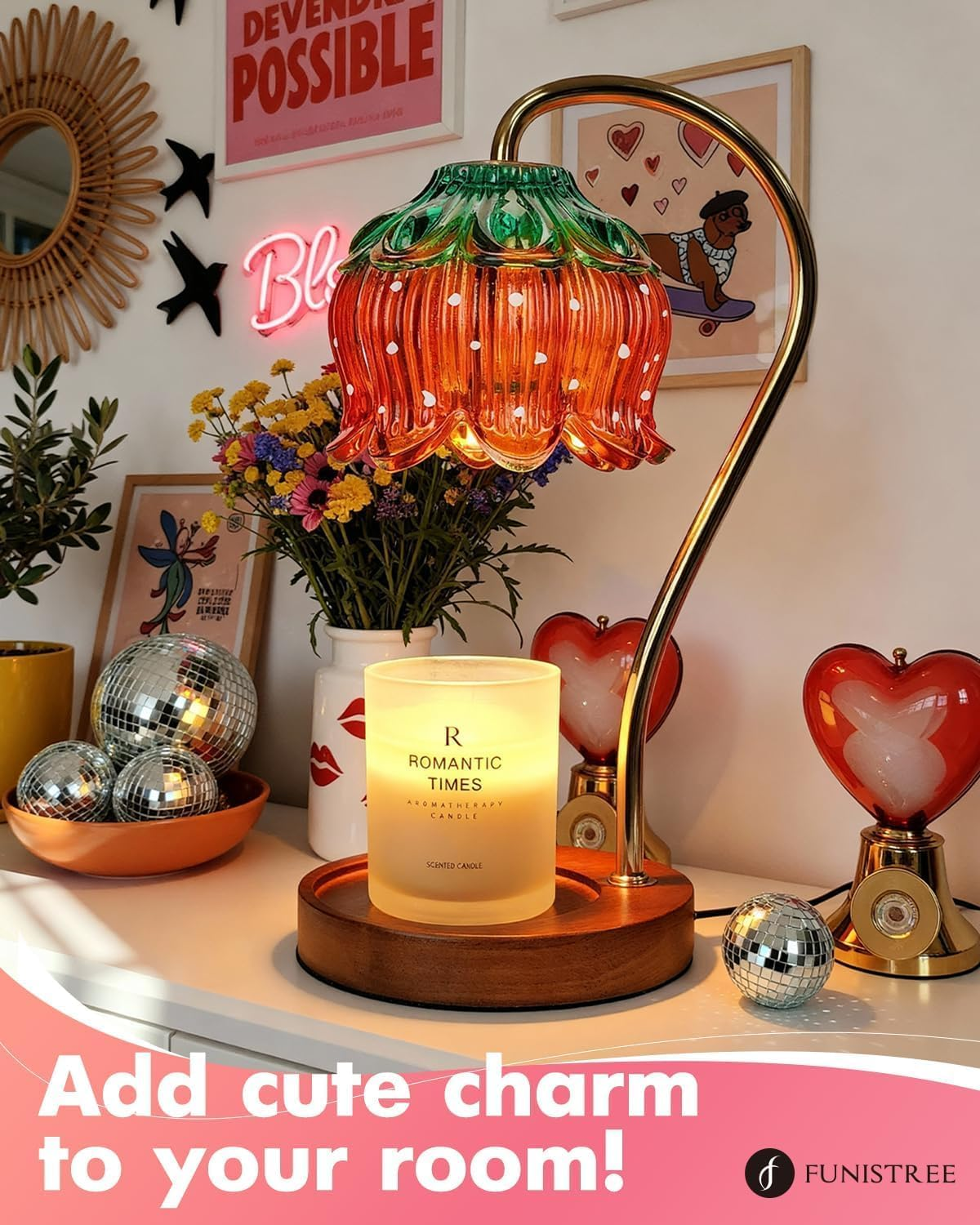 Fragrance Candle Warmer Lamp(Includes 2 Bulbs) Electric Candle Warmer with Timer & Dimmer，Home Decor Wax Melter ，Suitable for Scented Candles in Bottles Of image number 2