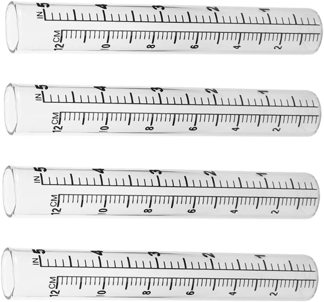 GANAZONO 4Pcs Glass Outdoor Rain Gauge Tubes 12Cm Accurate Home Weather Measurement Rainfall Collector for Garden and Lawn Monitoring image number 4