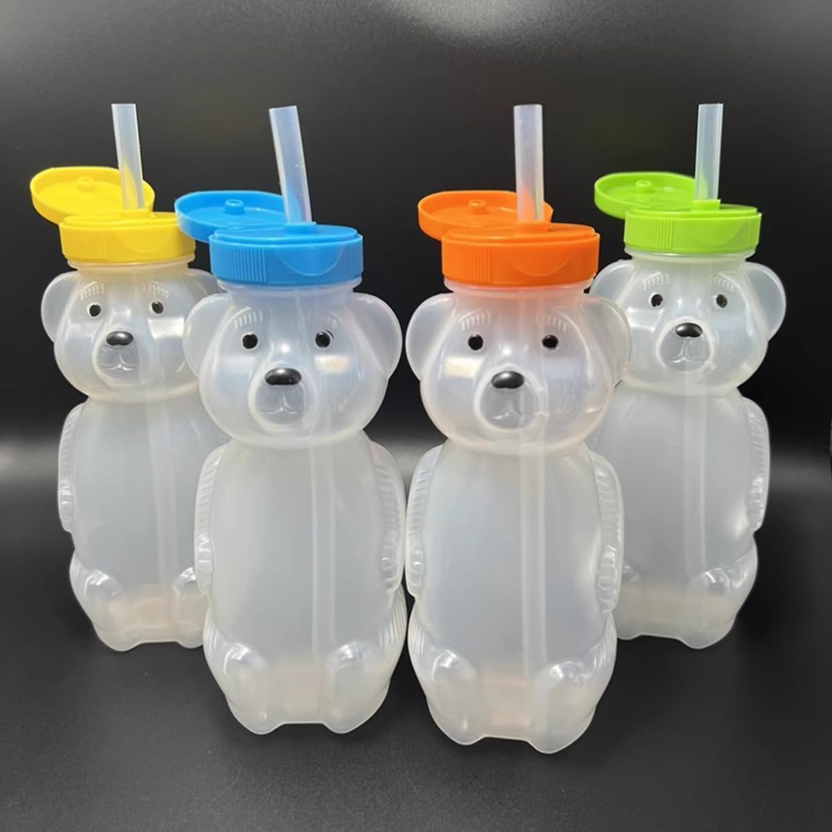 WDOPEN 3 Pack 8 Fluid Oz Plastic Bear Honey Bottle Jars, Honey Squeeze Bottle Empty with Flip-Top Lid for Storing and Dispensing image number 1