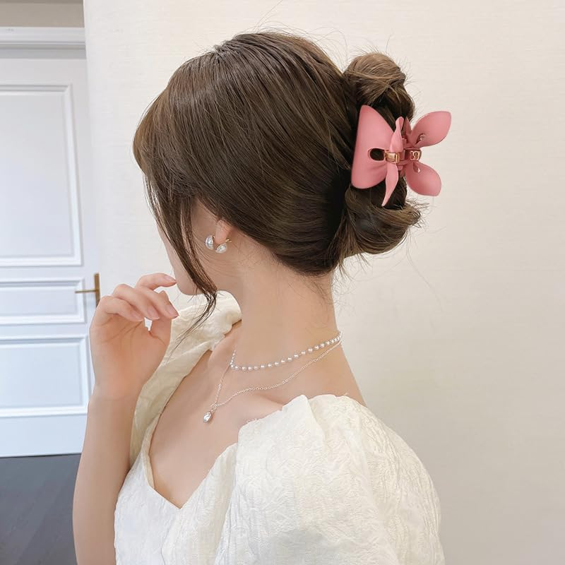 Hair Claw Clips 7Cm Medium Size Butterfly Shape Frosted Hair Claw for Women Hair Clip Shark Clip Hairpin Headwear Accessories image number 3