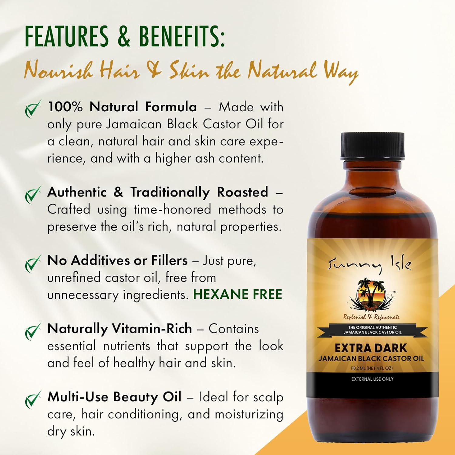 Sunny Isle Jamaican Black Castor Oil Extra Dark, 4 Fluid Ounce image number 2
