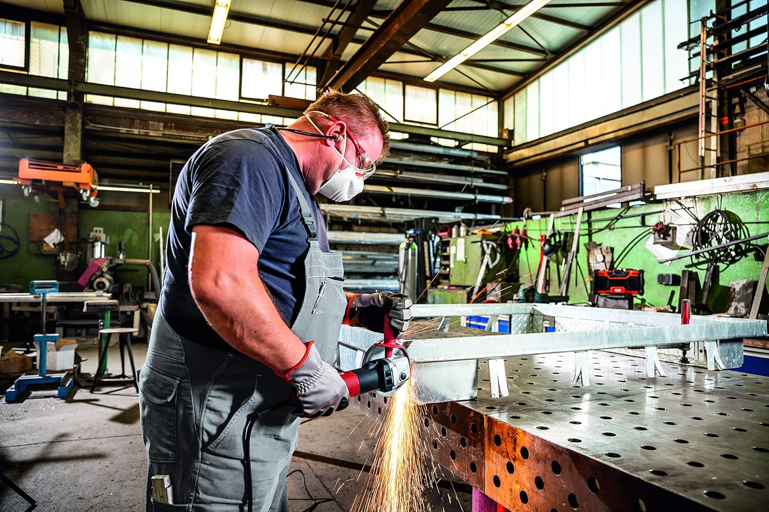 Flex 495255 Angle Grinder L 13-10 125-EC (1300 Watt, Grinder with Additional Handle, Idle Speed 10,000 /Min, Tool Holder M 14, Max. Sanding Body Diameter 125 Mm) image number 5