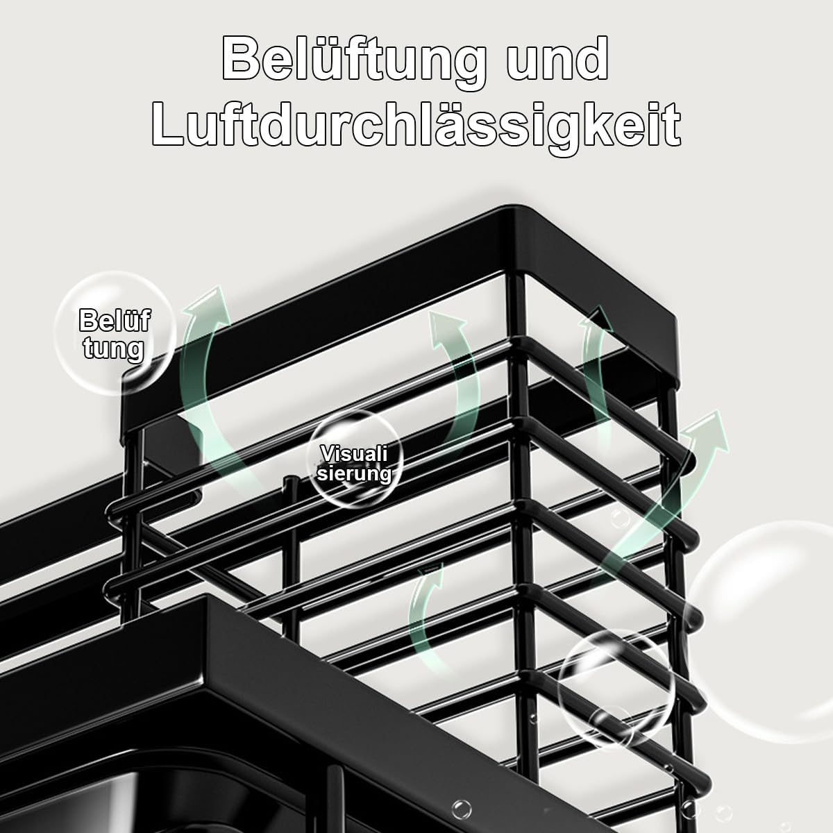 NEXROLA Kitchen Storage Rack with Carbon Steel Material Multifunctional Storage Rack Suitable for Kitchen and Dining Room -24.5 X 15 X 7.5 Cm, 760G image number 2