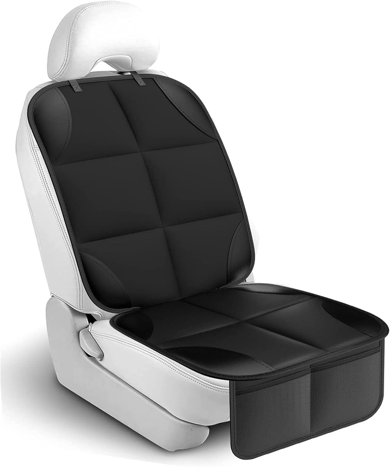 Car Seat Protector, Durable Waterproof Car Seat Cover with Thickest Padding and Non-Slip Backing Mesh Storage Pockets for Baby Child and Pet No Imprint image number 5