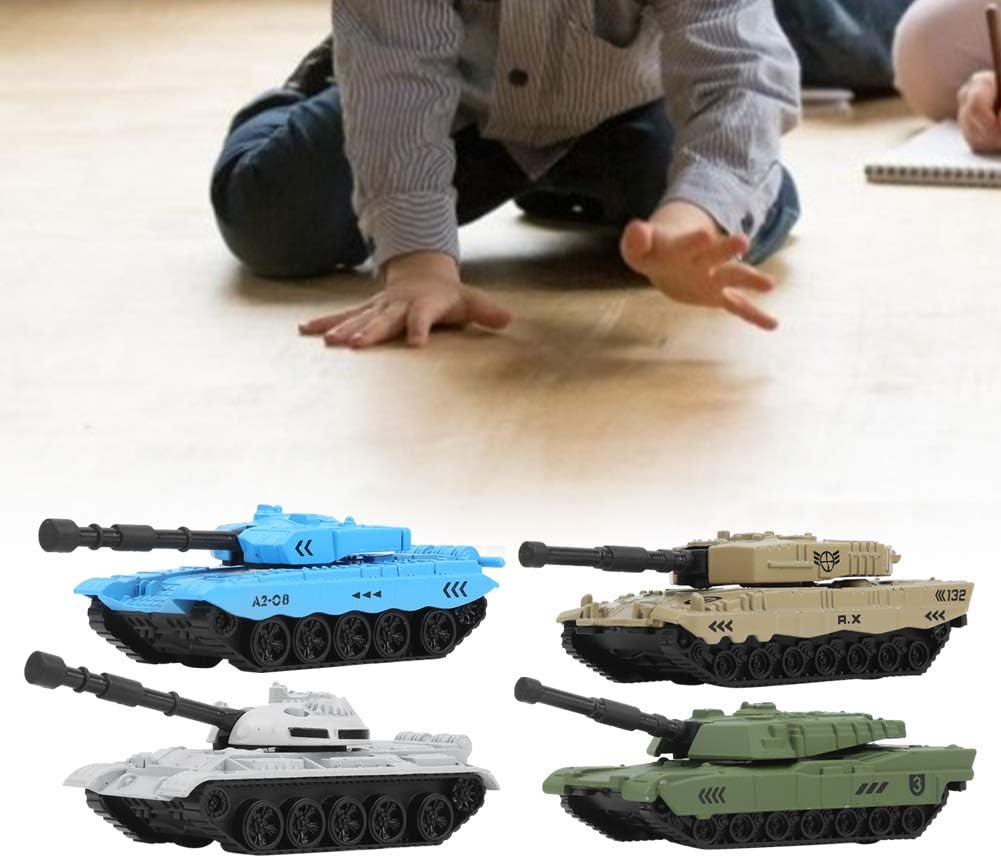 CCYLEZ 4Pcs Mini Tank Model Toy Set - Alloy Army Car Toy - Children Boys and Girls (Alloy, Tank) image number 2