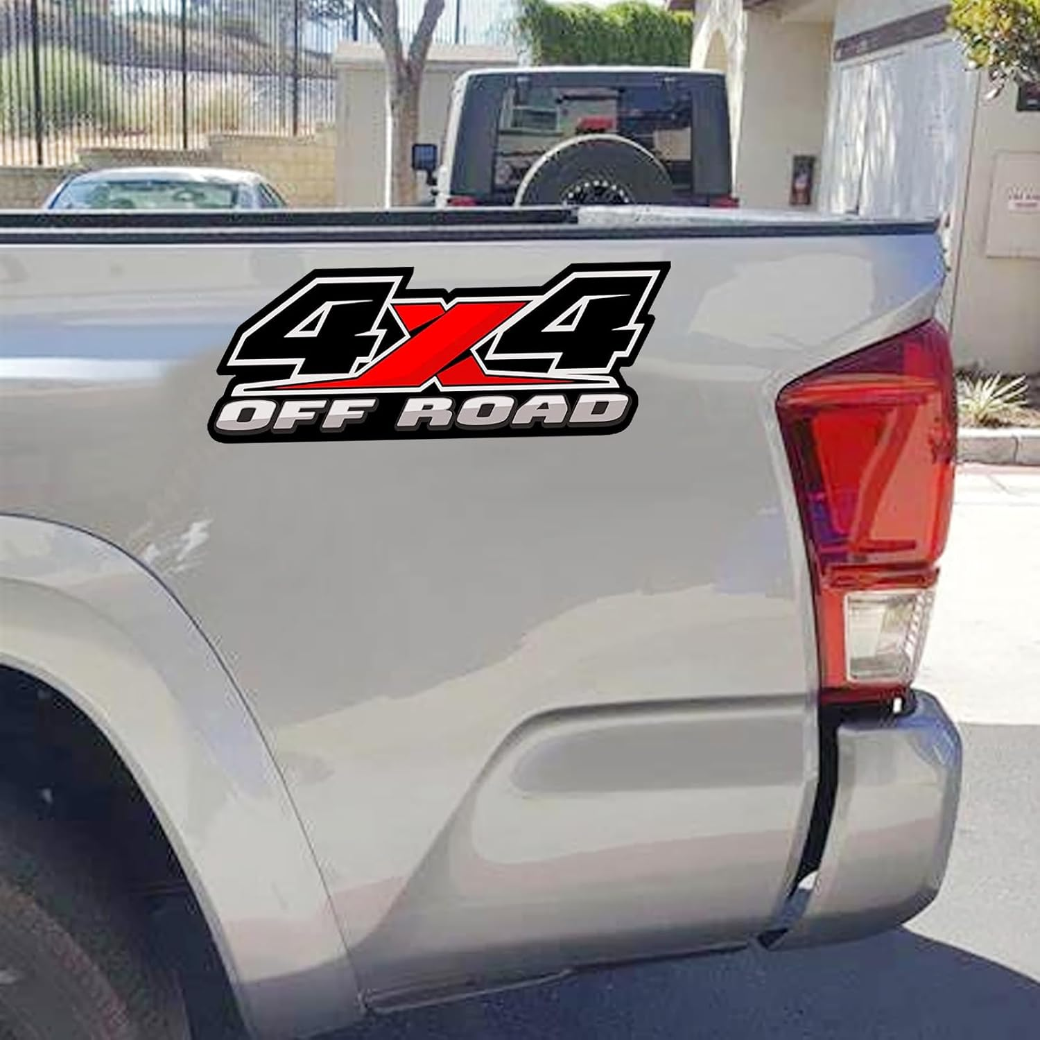 4X4 Offroad Decal Stickers 2Pcs, Auto Decoration Accessories Emblem Replacements Compatible with Ford F-150 F-250 F-350 Tacoma Tundra Ram Silverado Truck Pickup, with Squeegee 1Pcs, Black-And-Red image number 1