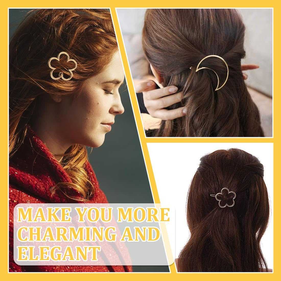 Pack of 10 Metal Hair Clips Cute Hair Clips for Wedding Party Girls Gift Gold and Silver