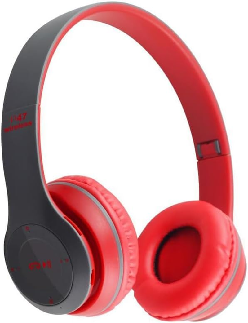 Upgraded Hybrid Active Headphones with Transparent Modes Playtime Wireless Bluetooth with Mic Deep Bass Soft-Earpads Fast Charging Red image number 2