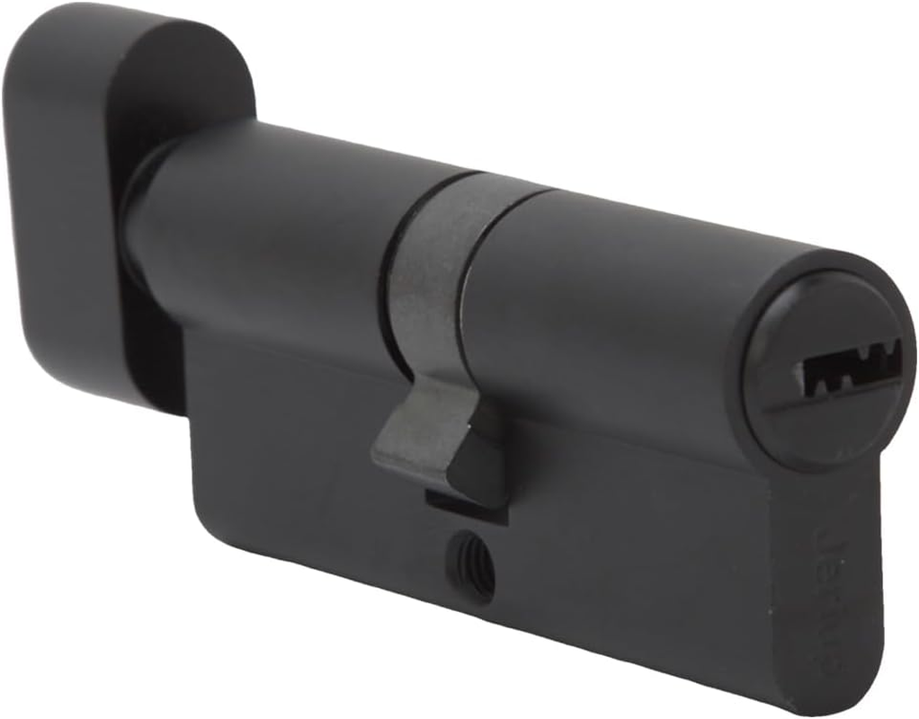 80Mm (35/10/35) Oil Rubbed Bronze (Black Color) Euro Cylinder with 5 Keys (Dimple), Single Open Copper Cylinder, Suitable for Wooden, Composite, UPVC or Aluminium Doors with a Euro Profile