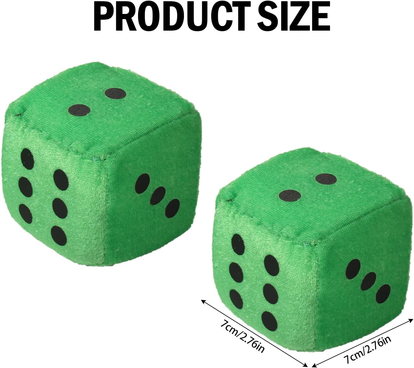 LUTER Plush Dice for Car Rearview Mirror - Green Vintage Square Hanging Accessories - Interior Decor for Car, Home and Office - Red image number 2