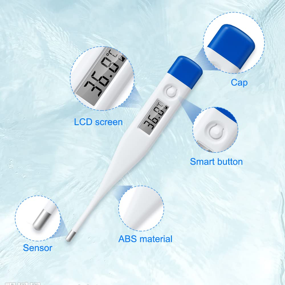 Berrcom Digital Thermometer for Adults and Kids, Oral and Underarm Thermometer for Fever C/F Switchable Rectal Thermometer for Babies with Fever Alarm image number 1