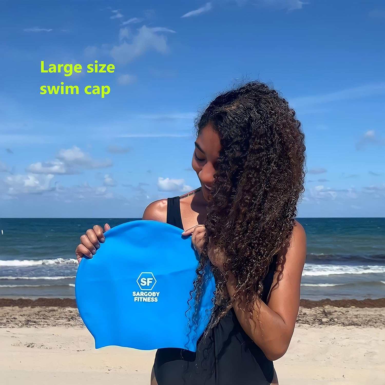 Sargoby Fitness Dreadlock Swimming Cap Designed for Voluminous and Bulky Hairstyles Such as Dreadlocks Braids Afro Dreads This Extra Large Swimming Cap Can Be Used as a Shower Cap image number 4