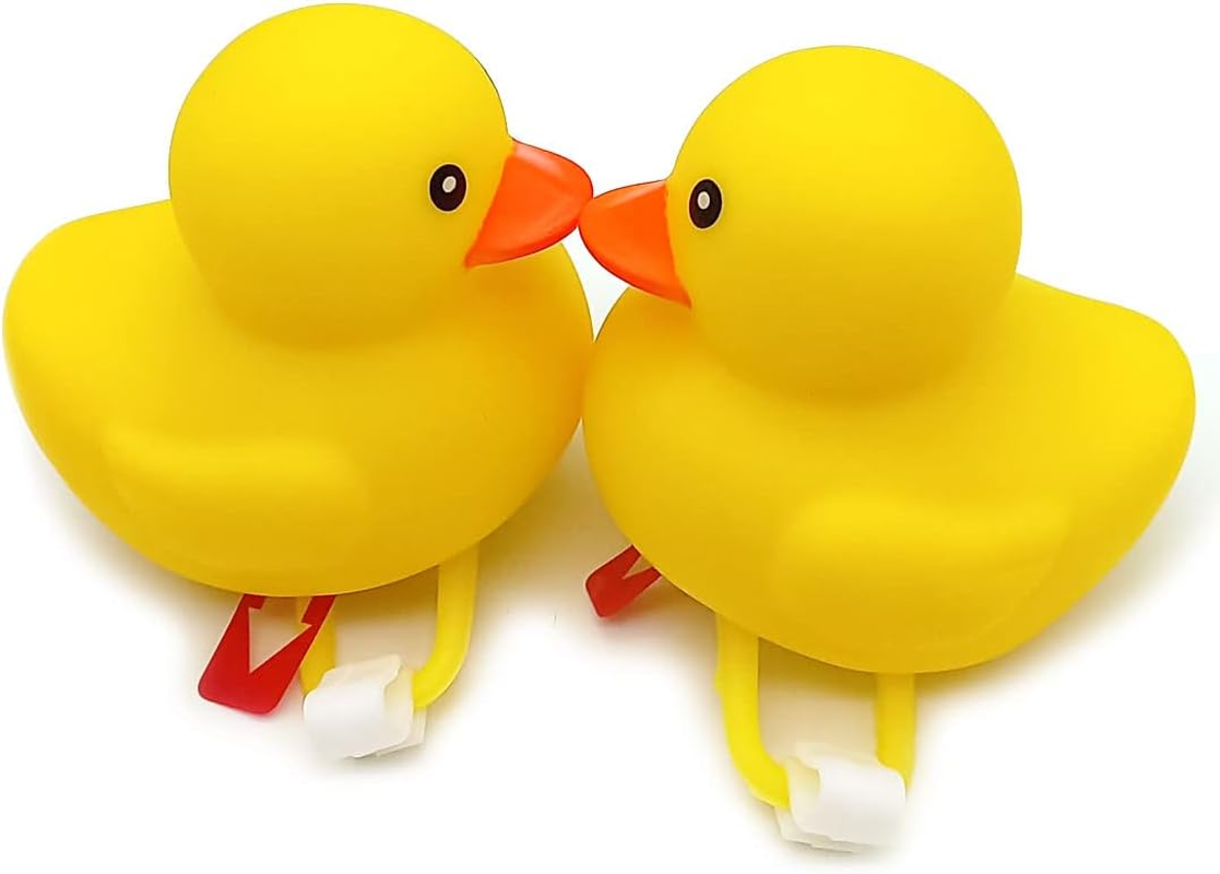 SUPIA 2 Pack Duck Bike Bell, Rubber Duck Bicycle Accessories, Bicycle Horns Mountain Bike Handlebar Light Bicycle Accessories, Yellow