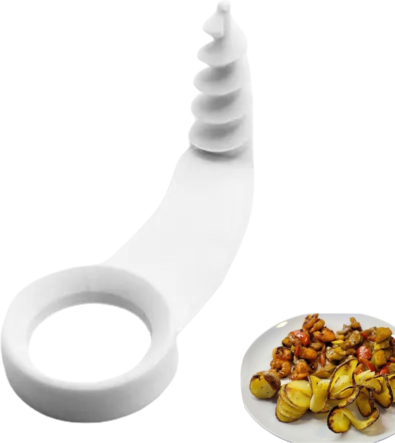 Spiral Potato Cutter | Kitchen Spiral Cutter for Veggies,Manual Tool Rotating Cooking Gadgets for Snacks Making Meal Prep Home Restaurant Picnic image number 1