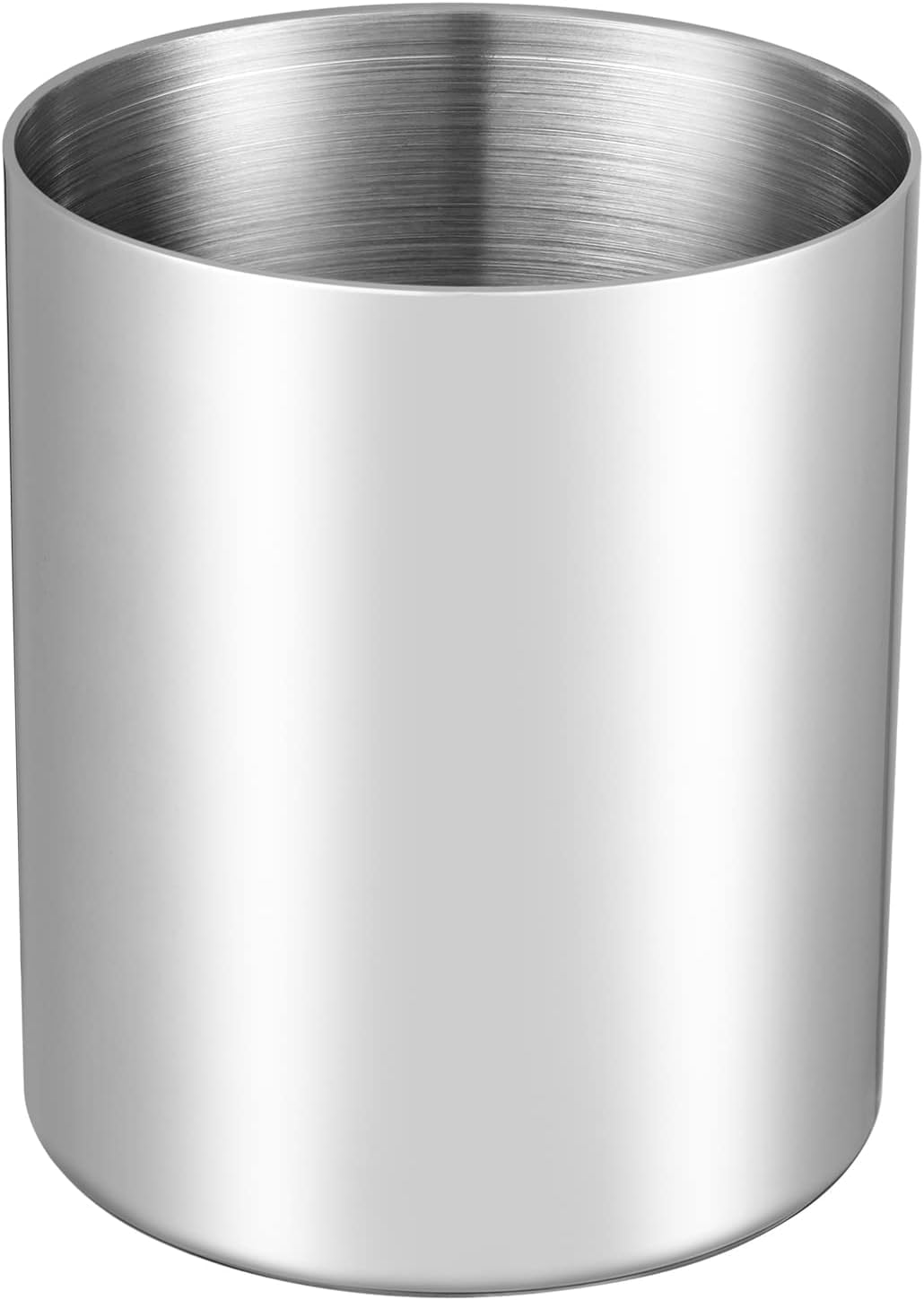 Pencil Holder for Desk,Stainless Steel Desktop Pen Holder,Pencil Holder,Pencil Cup,Pencil Pot, Makeup Brush Holder,Stationery Organizer (Silver, One Size) image number 2