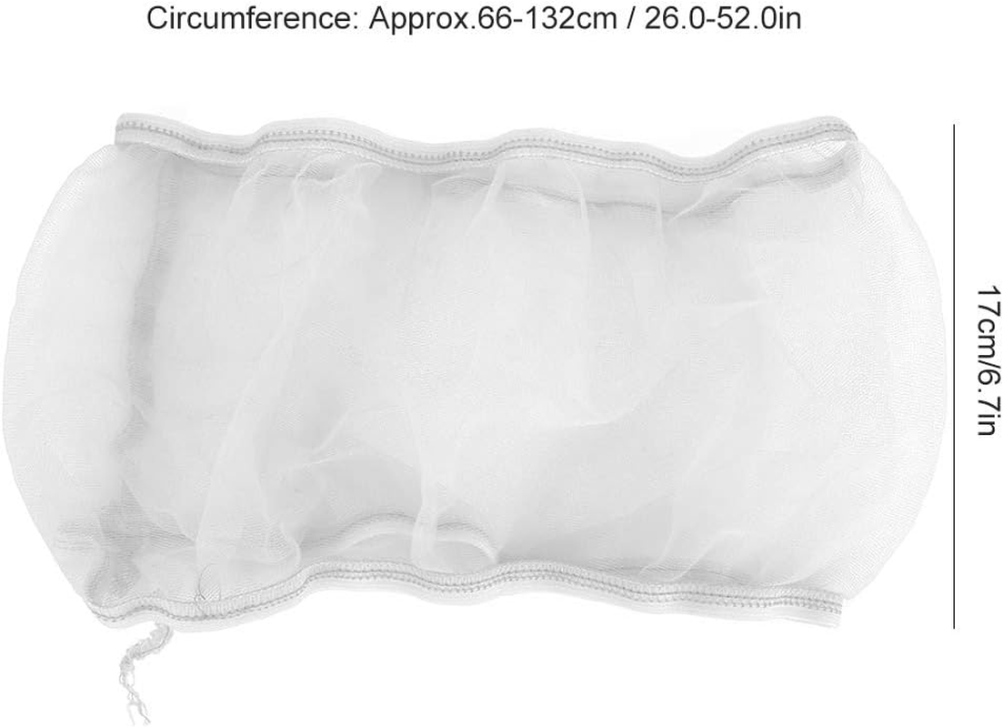 Alvinlite 2 Pieces Bird Cage Seed Catcher Nylon Mesh Seeds Guard Net Cover Stretchy Shell Skirt Traps Cage Basket Soft Airy(White)