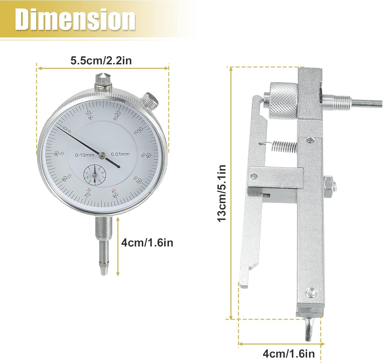 X AUTOHAUX 1 Set Fuel Pump Injection Timing Set up Tool W/Dial Indicator for VE Style Fuel Pumps 0927554011 Diesel Fuel Injector Pump Timing Indicator Dual Guage Indicator for Toyota Black image number 6