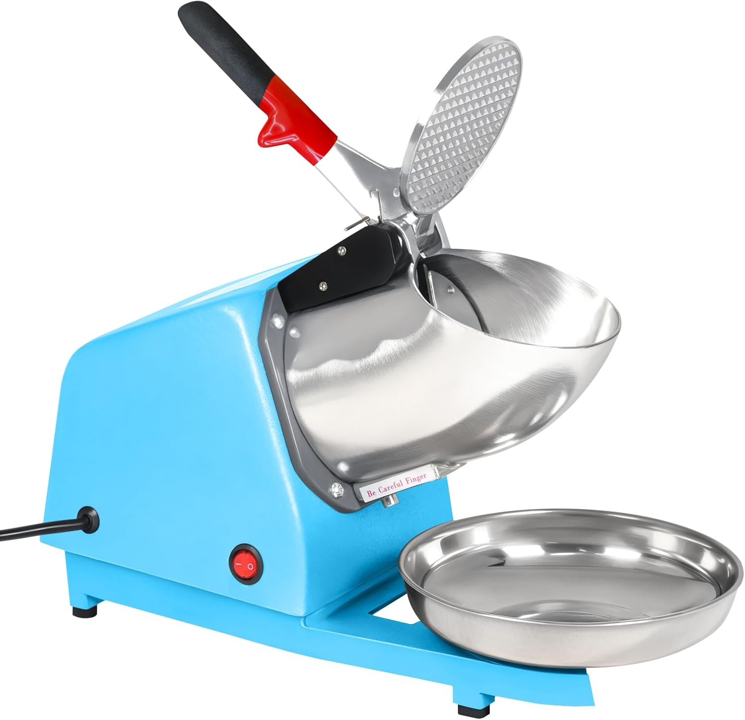 Shaved Ice Machines - Electric Ice Crusher Shaver, Stainless Steel Snow Cone Maker Shaved Ice Machine for Home & Commercial Use, Blue