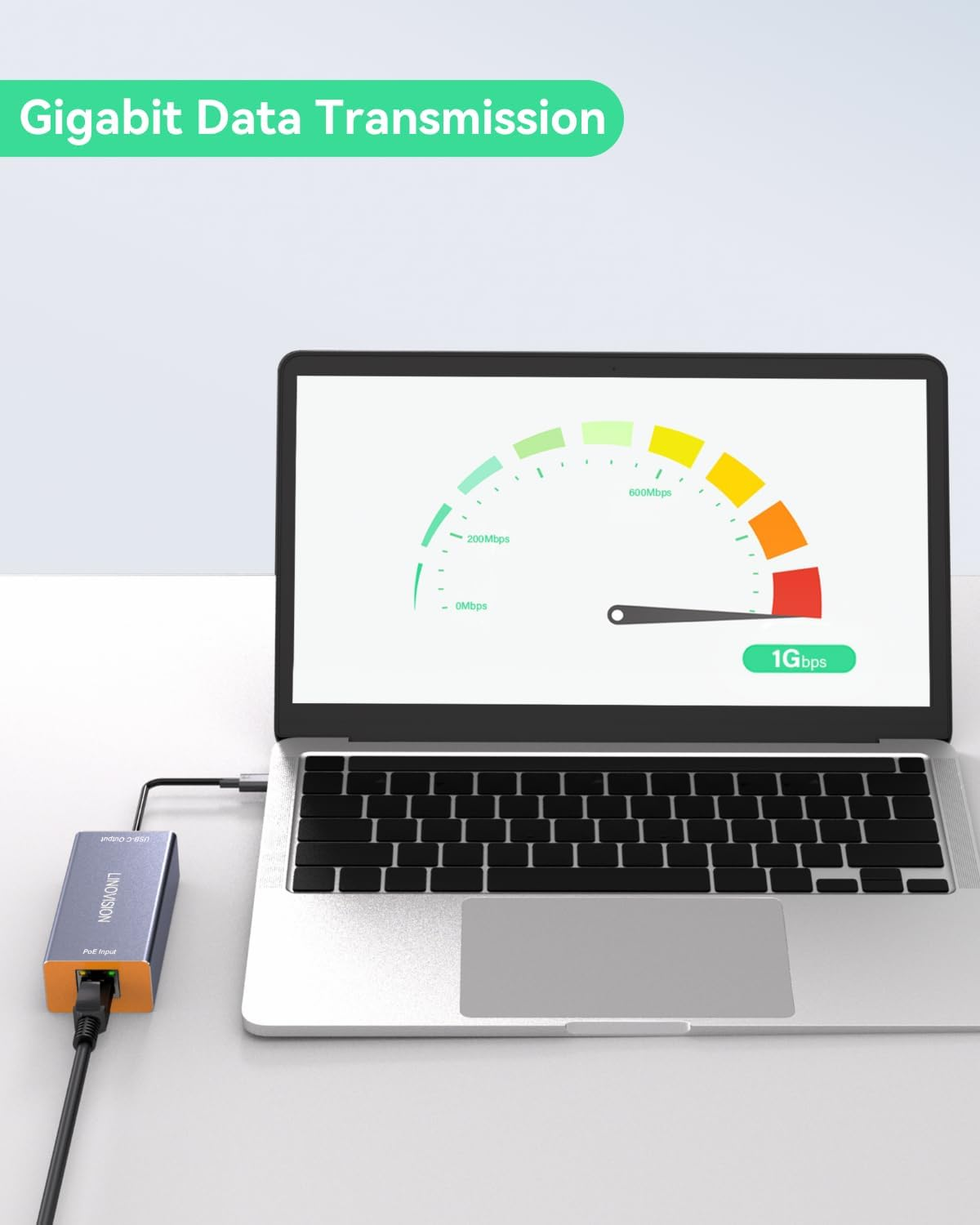 LINOVISION Gigabit 60W POE++ to USB C Converter, Data and Power through One Cable, IEEE802.3 Af/At/Bt POE++ to USB Type C with 5V / 9V / 12V / 15V / 20V Output for Notebook, Echo Hub, Phone, Tablet image number 4