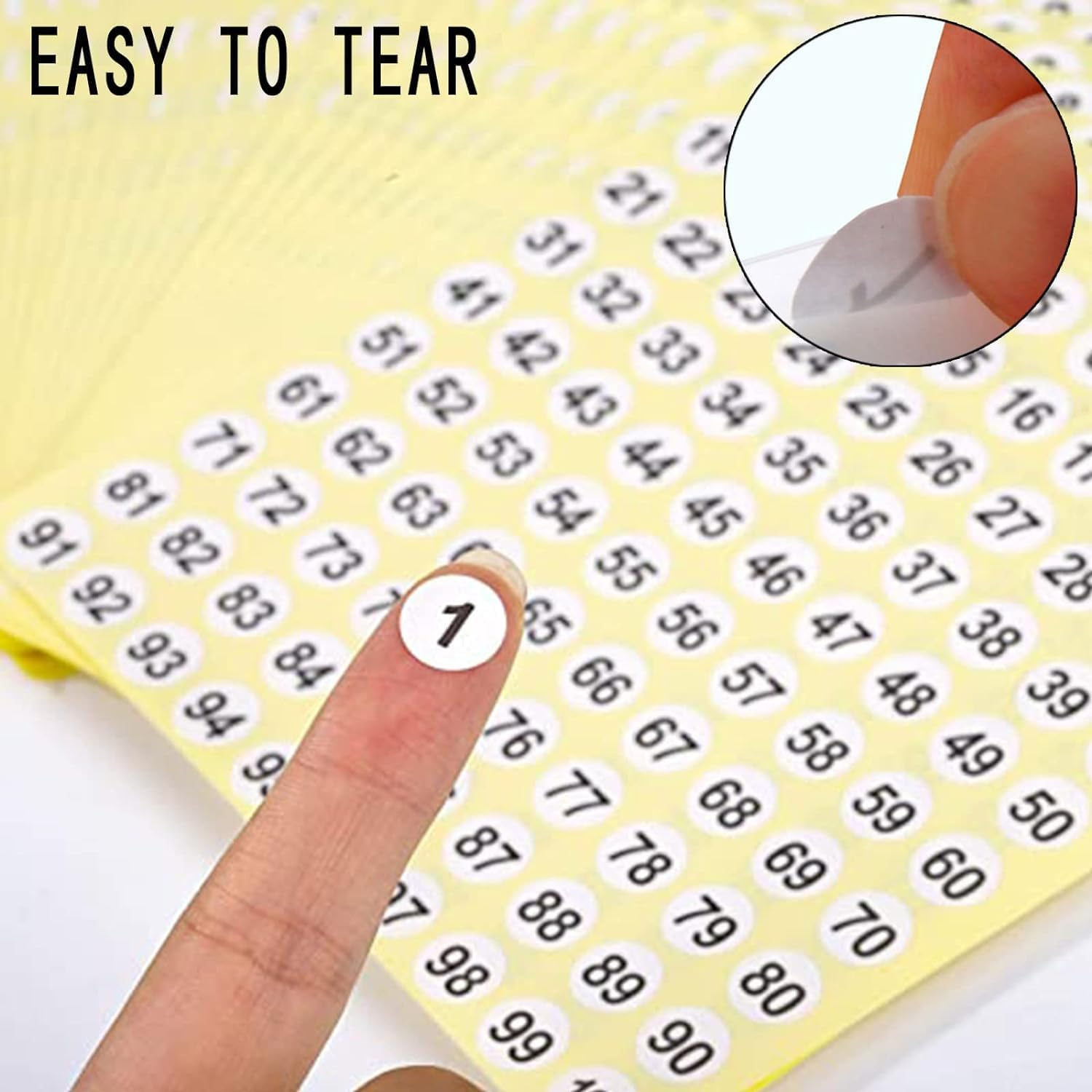 100 Sheets Number Stickers 1-100, Inventory Number Sticker Small round Labels Inventory/Storage Organizing Stickers for Indoor Outdoor, Organizing, Boxes, Bins, Toolbox, Locker (White) image number 4