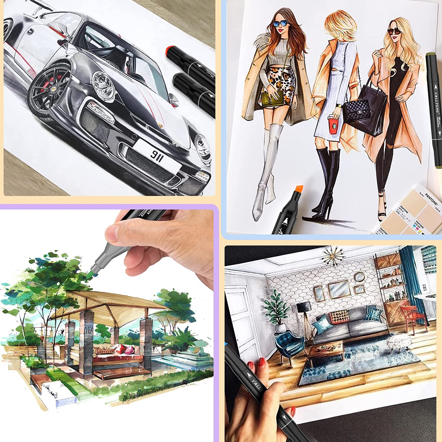 168 Colors Drawing Art Markers Artist Necessary Graphic Marker Pen for Kids, Artist, Students, Brush Markers for Sketching, Adult Coloring, Calligraphy image number 4