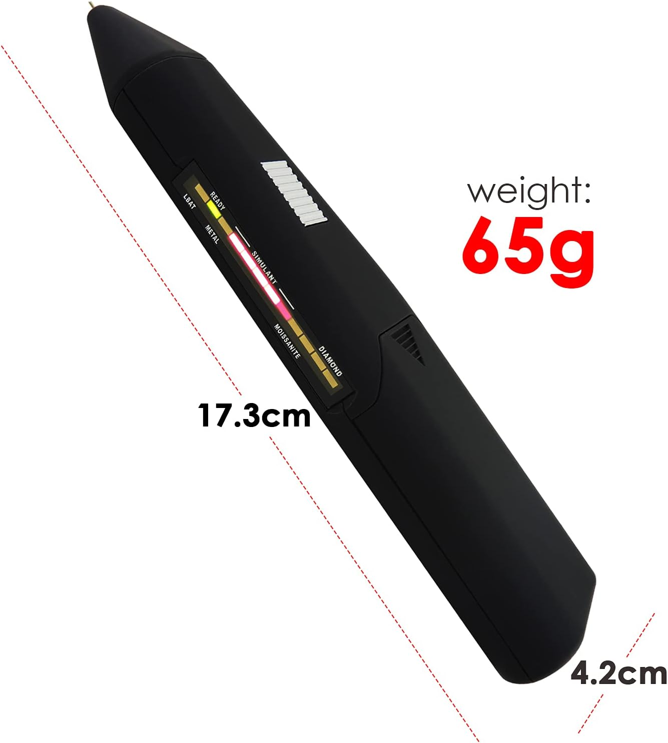 DANOPLUS Professional Diamond Moissanite Tester, High Accuracy Jewelry Test Tool Kit Combo, 2Pt Gemstone Factory Calibrated Identifier Device