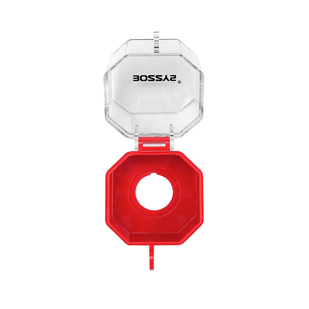 SCRTB Emergency Stop Push Button Switch 1 Pcs Emergency Stop Protection Cover,Emergency Stop Push Button,Add Protection Cover,Stop Switch Box with Key Lock image number 4