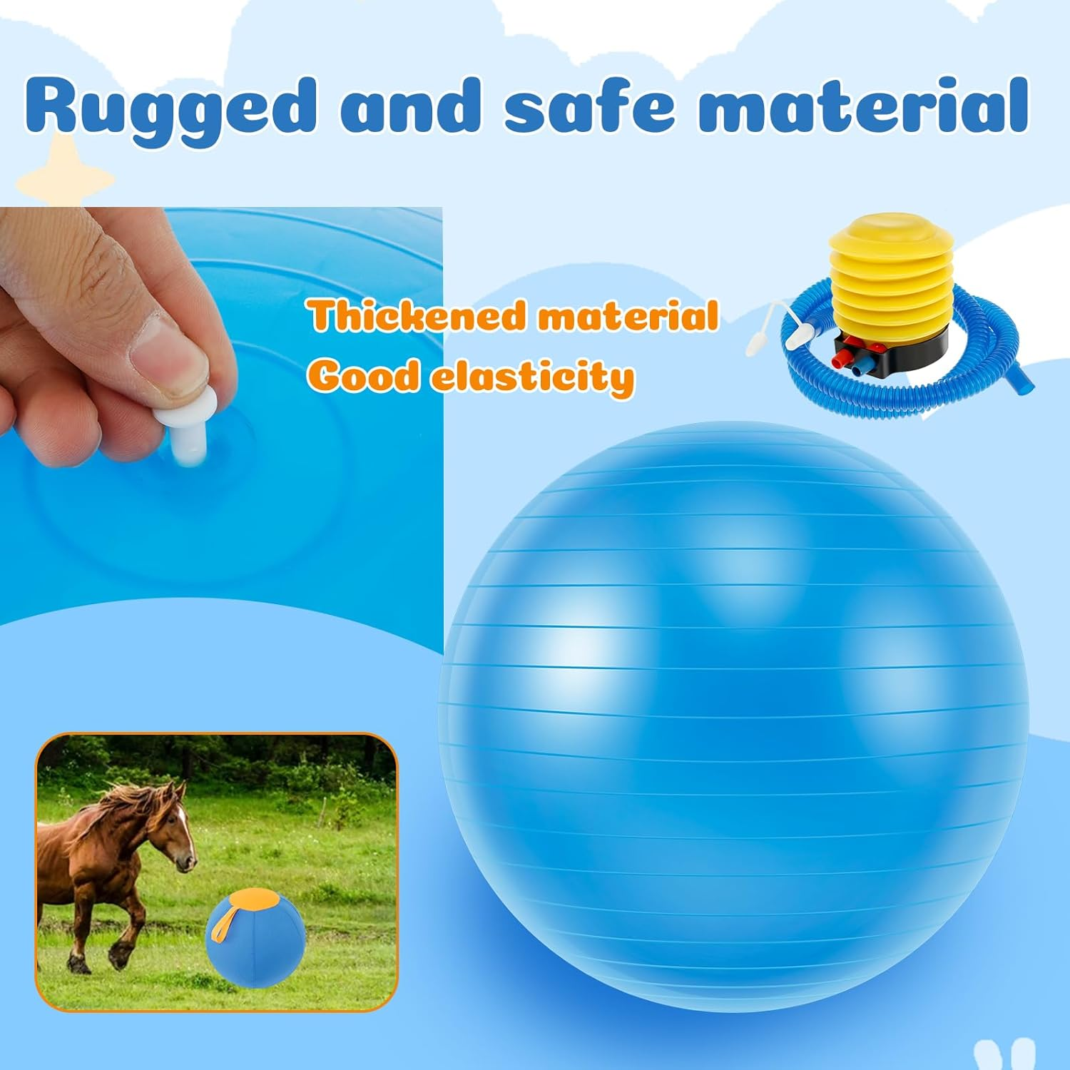 Herding Ball for Dogs, 18Inch Herding Dog Ball, Agility Training Equipment, Interactive Herding Horse Ball with Portable Handle, Herding Dog Toys for Australian/German Shepherd (L) - S image number 7
