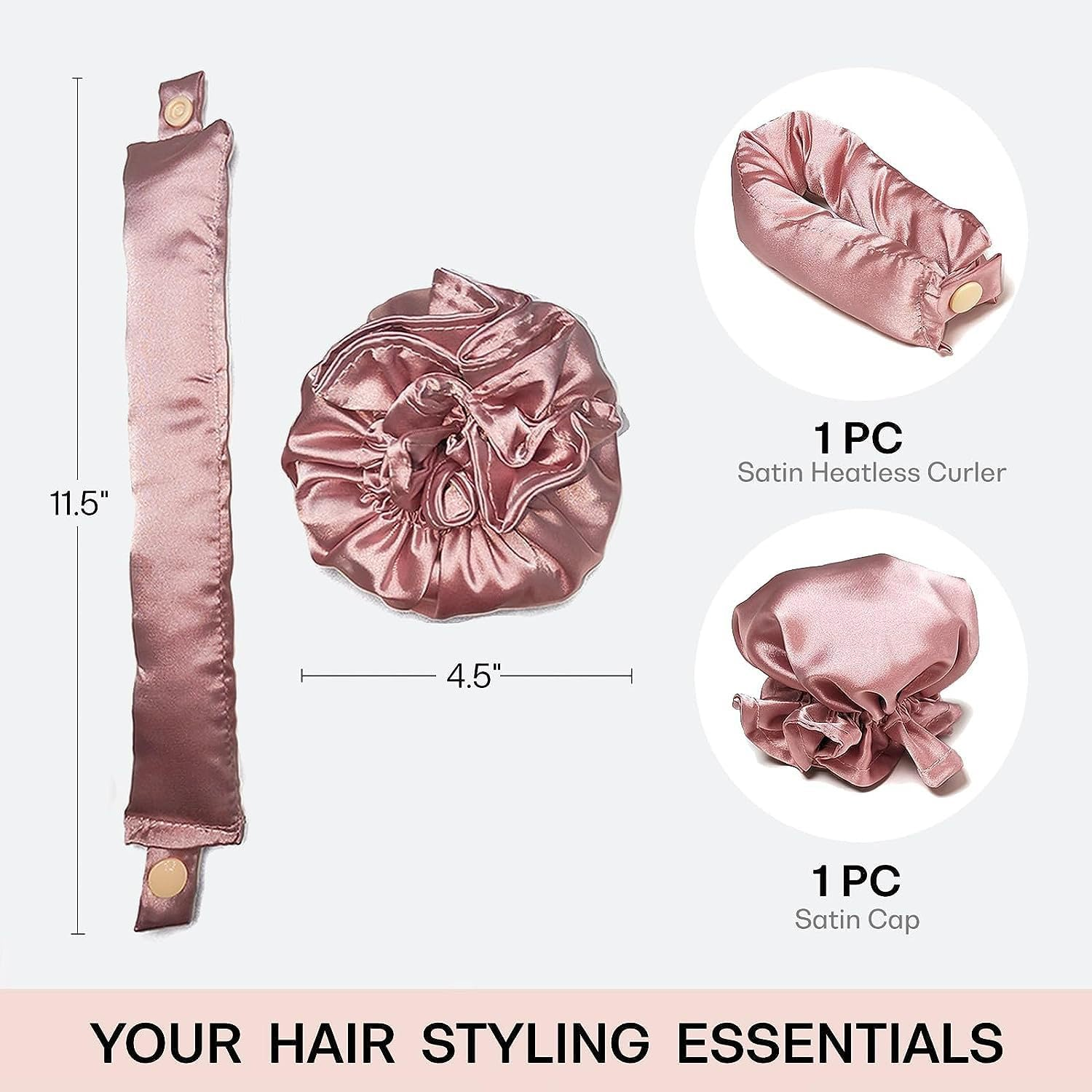 Heatless Curling Iron Curling Iron Curling Iron Cover Set Lazy Big Wave Sleep Curling Hair Artifact - Brown image number 2