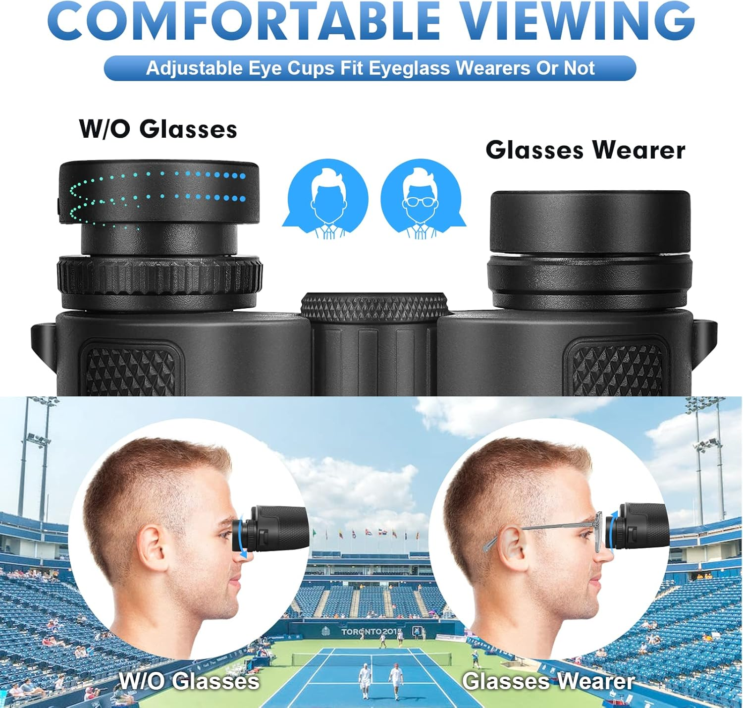 RONHAN 15&times;25 Compact Binoculars for Adults Kids, Small Binoculars with Large View Clear Low Light Vision, High Power Lightweight Binocular for Cruise Ship Bird Watching Travel with Case and Strap image number 5