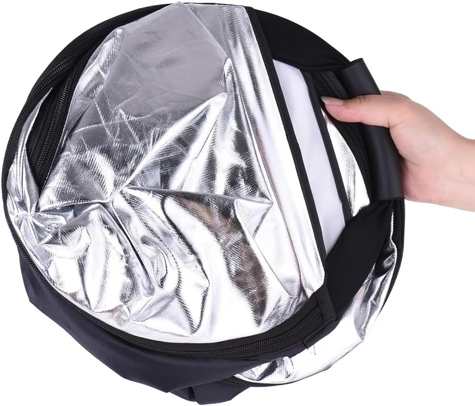 REFLEX CAMERA 5-In-1 Triangle Photography Reflector 30Cm (11.8In) | Gold Silver White Transparent Black | Single-Hand Grip | Portable Durable Light Reflector with Carrying Case (80Cm (31.5In)) image number 2