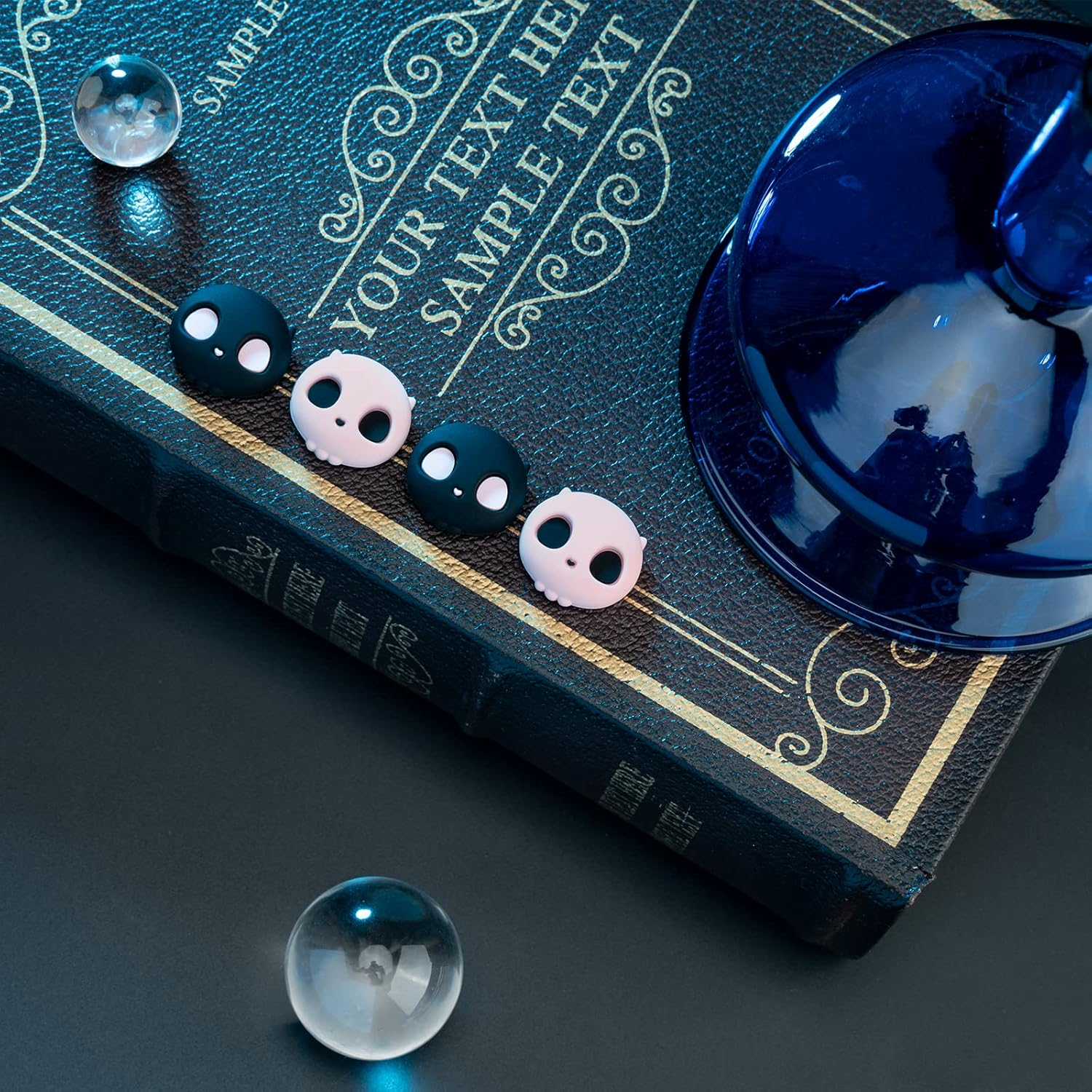 Geekshare Cute Silicone Game Console Thumb Grip Caps, Joystick Cover Compatible with Switch/Oled/Switch Lite,4Pcs (Pink) image number 3