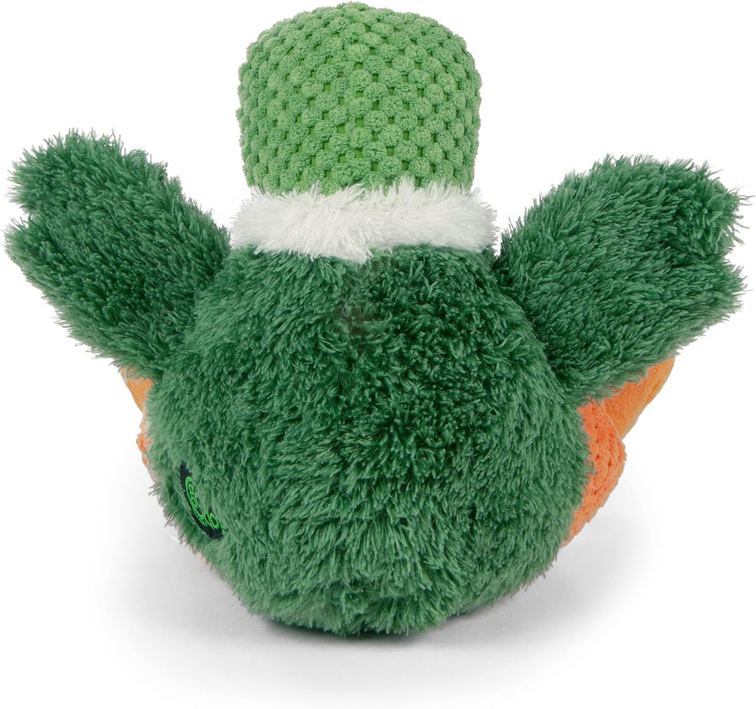 Godog Checkers Sitting Duck Squeaky Plush Dog Toy, Chew Guard Technology - Green, Small image number 6