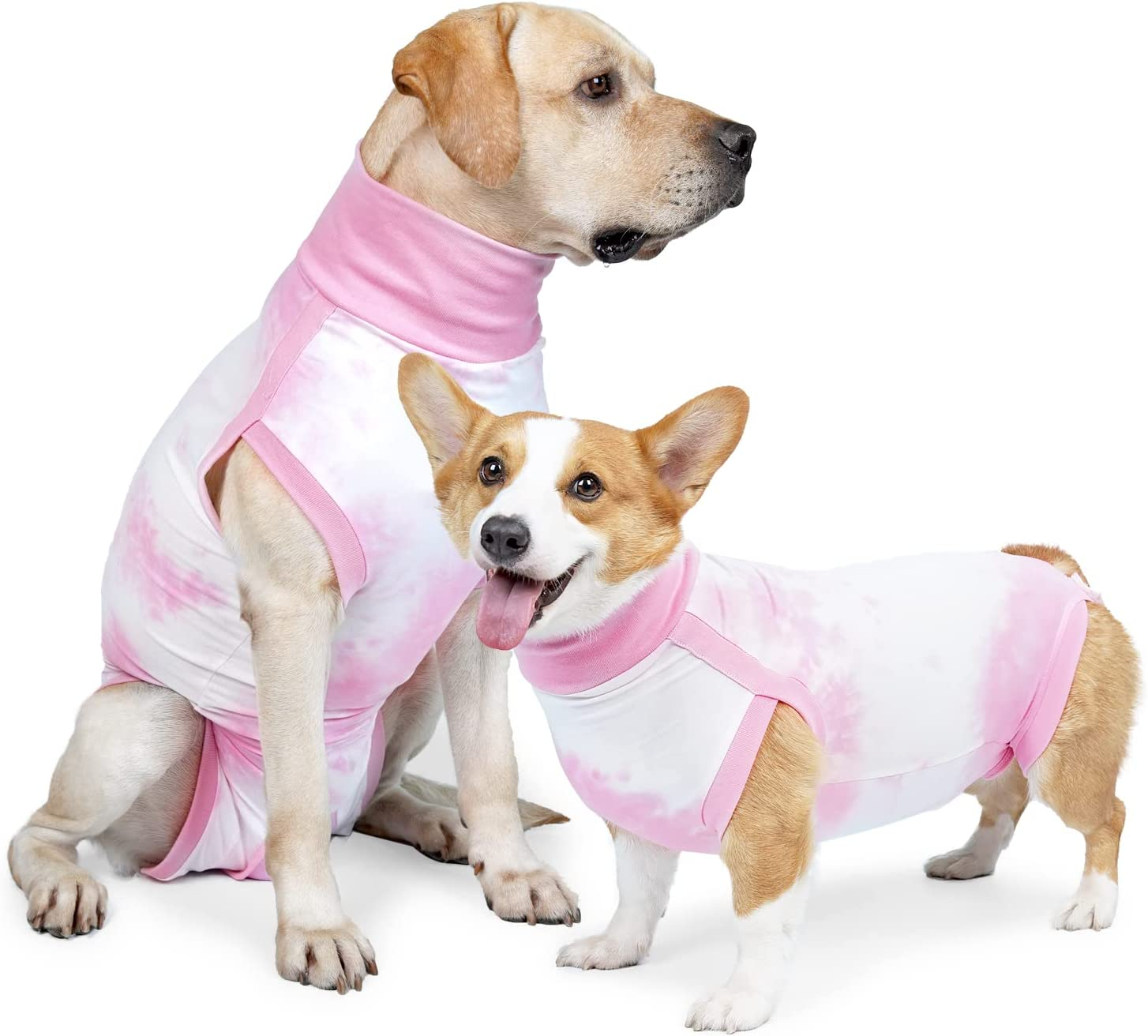 KIKNIN Recovery Suit for Dogs after Surgery, Post Spay, Neuter, Body Suit for Male and Female Dogs, Abdominal Wound Puppy Surgical Clothes, Prevent Licking Dog Onesies Post-Operative Vest (Pink, M)