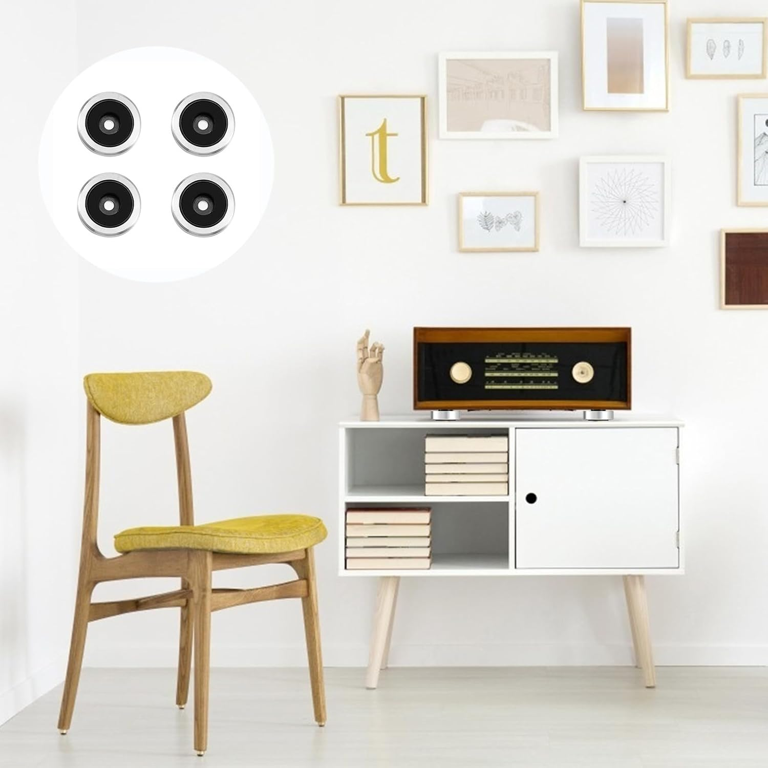 HYTROVE anti Vibration Speaker Pads 4Pcs Aluminium Alloy 30X11Mm Cushions for Amplifiers and Home Audio Systems image number 5