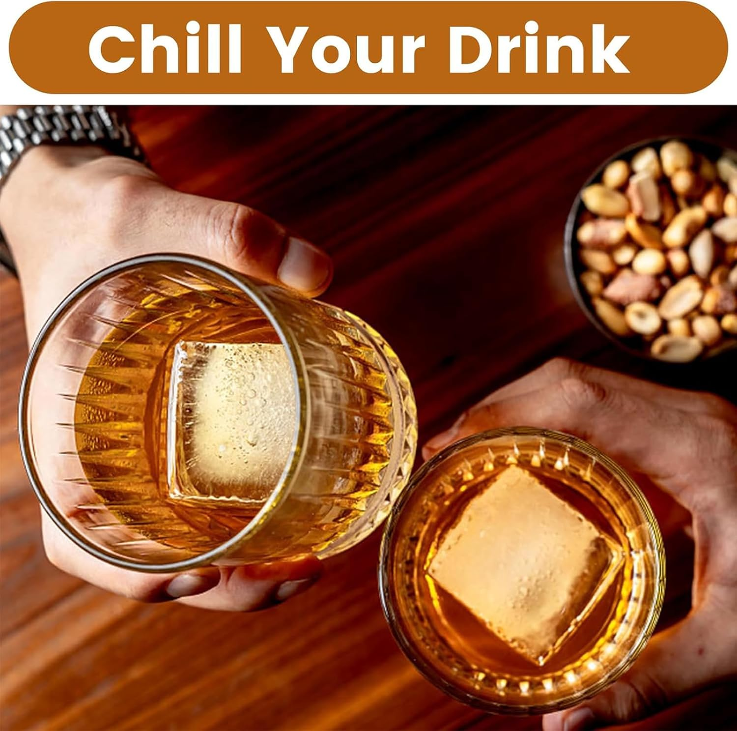 3Pack Large Silicone Ice Cube Tray for Whiskey, 2 Inch Ice Cube Tray Silicone, Easy-Release Ice Tray with Lid for Freezer, Perfect for Chilled Drinks, Freezer, Baby Food, Cocktail - Blue+Green+Pink image number 6