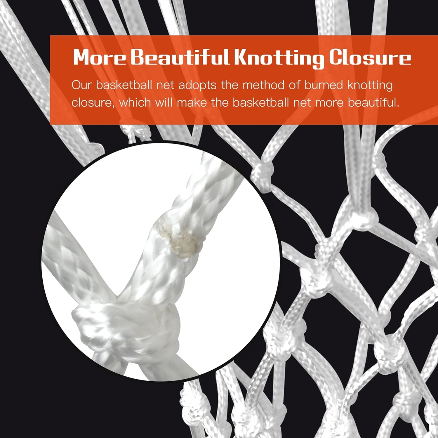 Sanung 2 Pack Basketball Net Hoop, Weather-Proof Standard Size Basketball Net Replacement, White Basketball Mesh Net for Indoor and Outdoor, Easy to Install