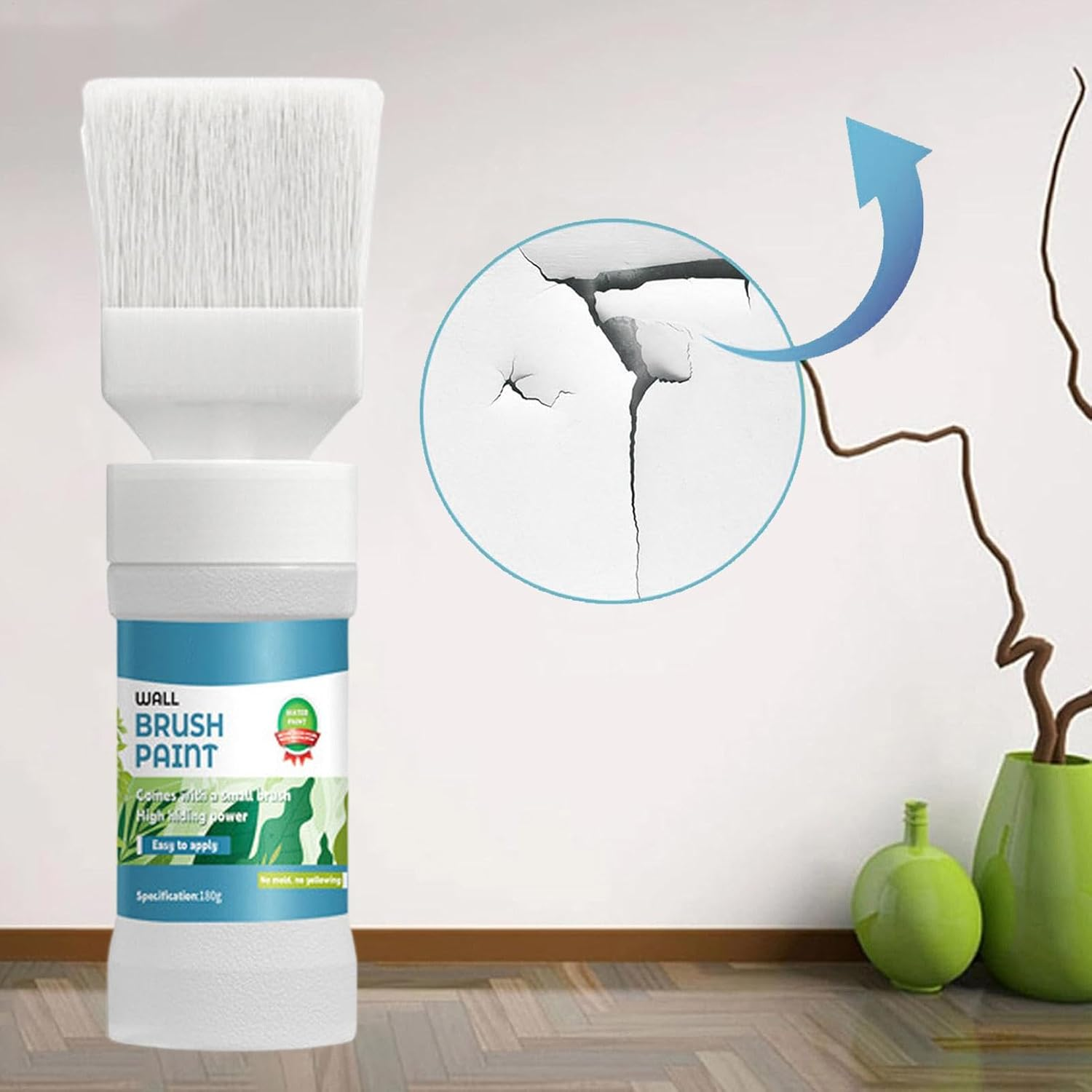 Wall Paint White Touch up Paint for Walls | Wall Repair Tool Scratch Repair White Paint | Stain Remover, Quick Drying Paint Touchup, Brush for Walls, Effortless Cleaning image number 4