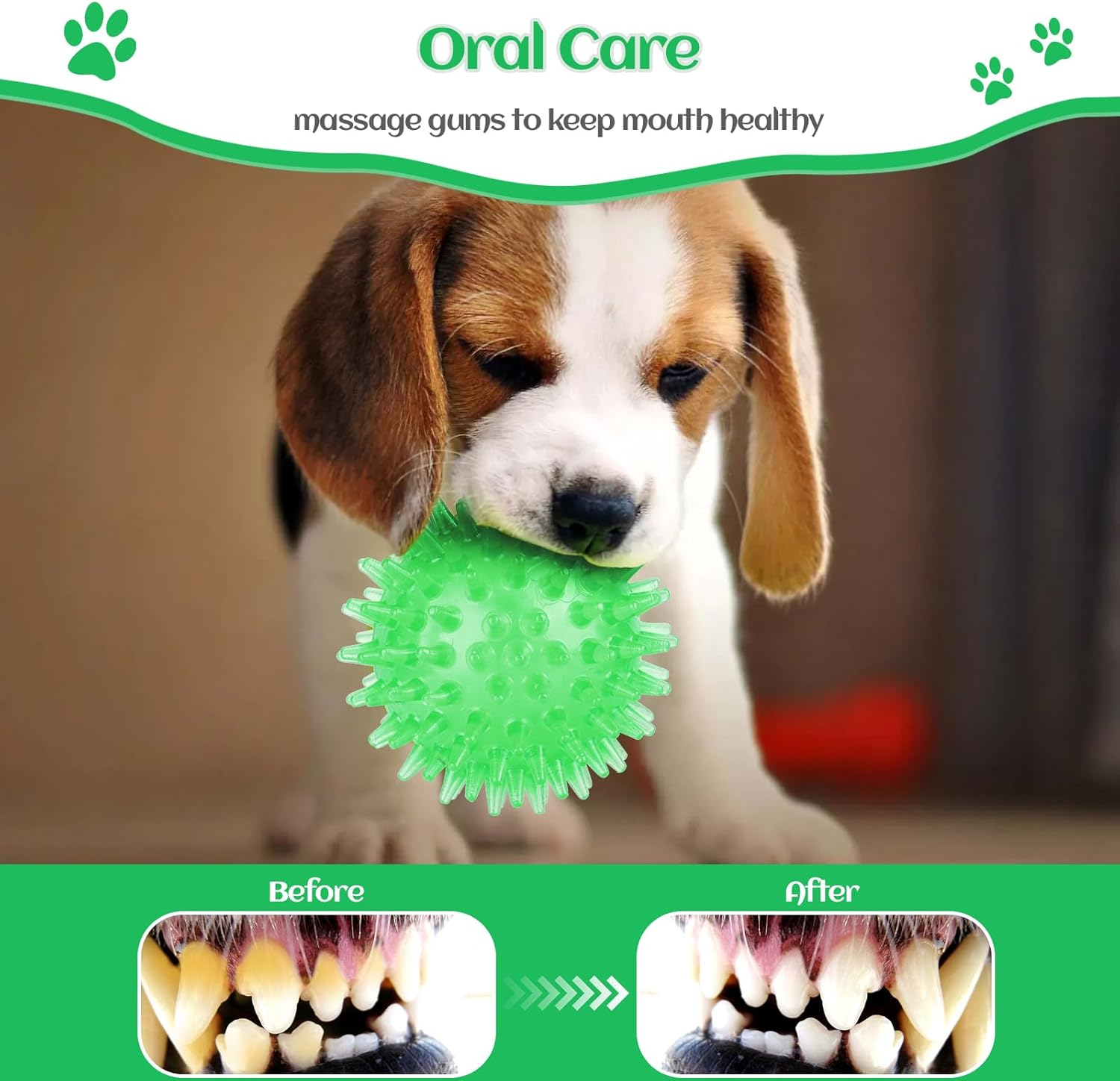 Vatrepeo 12Pack Squeaky Dog Toys Spiky Dog Balls for Aggressive Chewers Cleans Teeth and Promotes Dental and Gum Health for Pet Squeaker Ball Toys image number 1