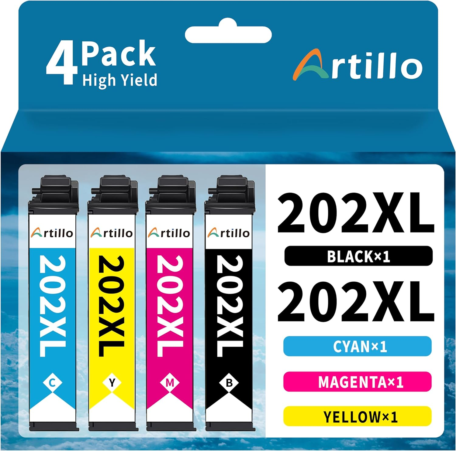 Artillo 39XL Ink Cartridges Compatible for Epson 39XL Ink Cartridges to Use with Epson Expression Home XP-2105 XP 2105 XP-4105 XP 4105 Printer (1 Black, 1 Cyan, 1 Magenta, 1 Yellow)