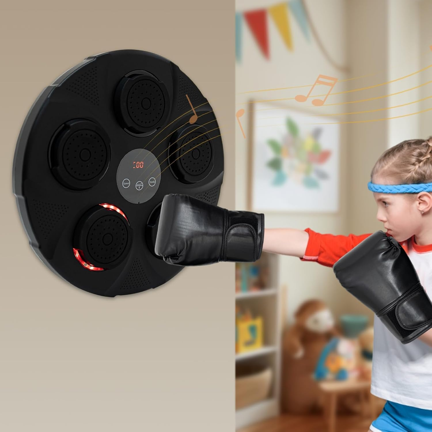 Boxing Machine Music,Rechargeable Boxing Equipment Wall Mount,Home Smart Boxing Target Workout Machine, Electronic Focus Agility Training Digital Boxing for Kids and Adults. image number 4
