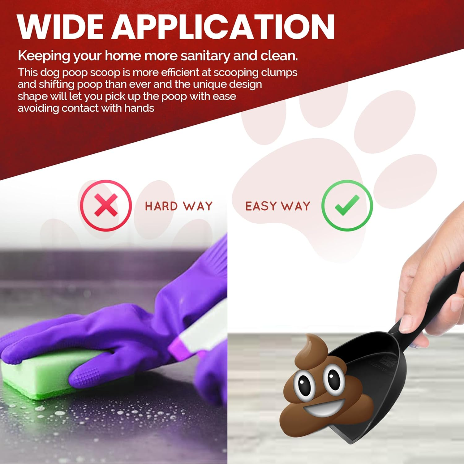 100% Recycled Dog Poo Cleaner Poop Scooper Pooper Scoop Waste Bag Shovel 21Cm for Small Medium Size Dogs Pet Biodegradable Outdoor Pooch Garbage Picker Dispenser Puppy Walk Holder Portable Collector image number 2