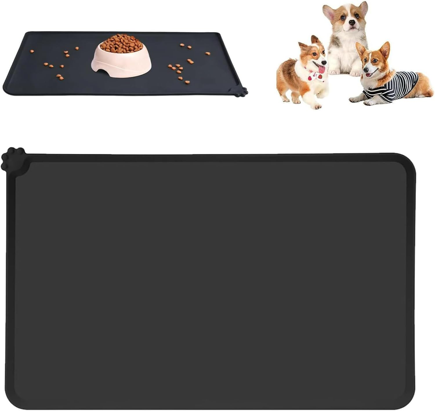 Dog and Cat Food Mat, Pet Feeding Mat for Food and Water, Non-Slip Silicone Pet Food Mat for Dog Bowl Mat Waterproof, Easy to Clean, Large Spill-Catching Surface, Bpa-Free, Durable, Eco-Friendly image number 5