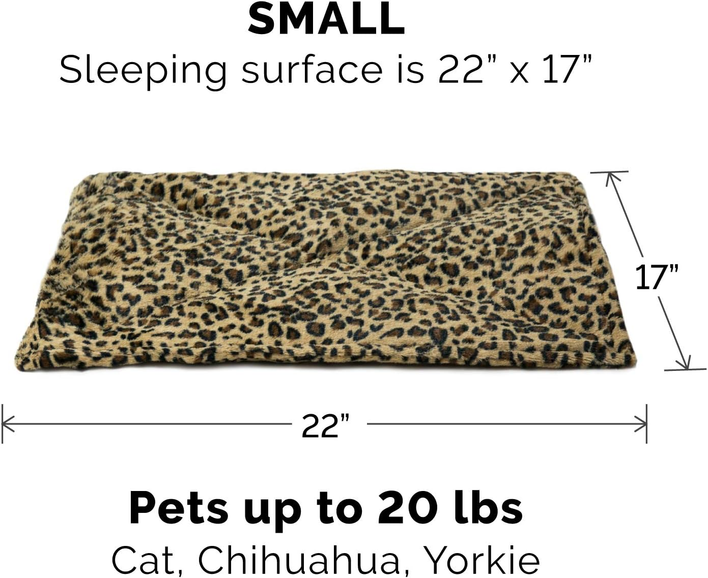 Furhaven Small Cat Bed Thermanap Quilted Faux Fur Self-Warming Pad, Washable - Leopard Print, Small image number 6