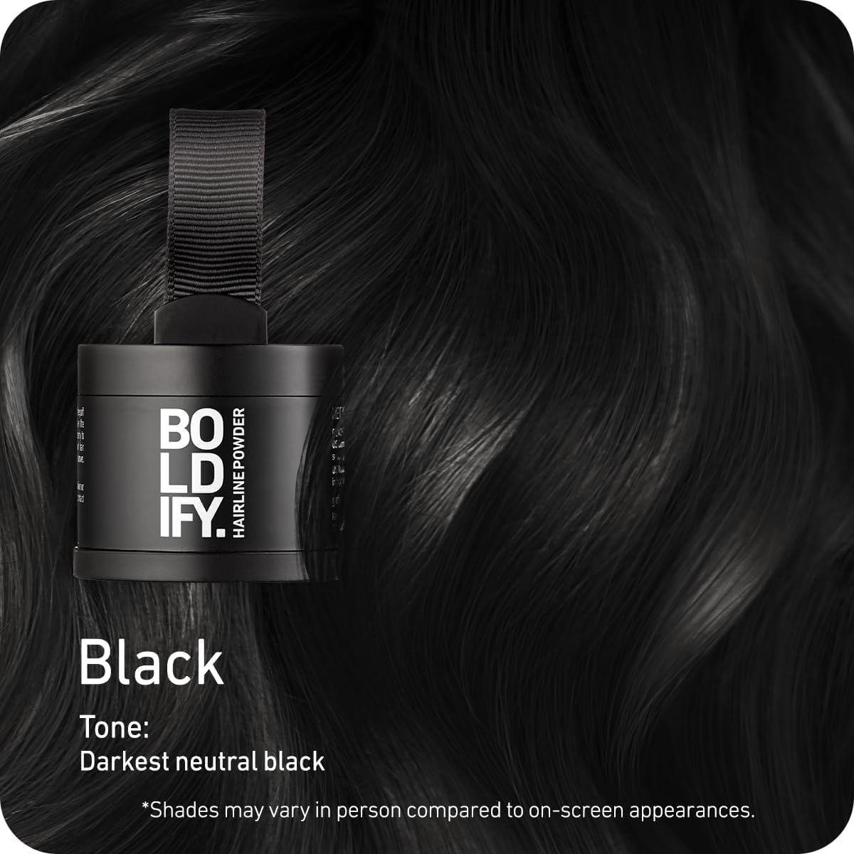 BOLDIFY Hairline Powder - Root Touch up Hair Color for Gray Coverage - Bald Spot Concealing Hair Powder for Women and Men - 24-Hour Stain-Proof (Black) image number 6