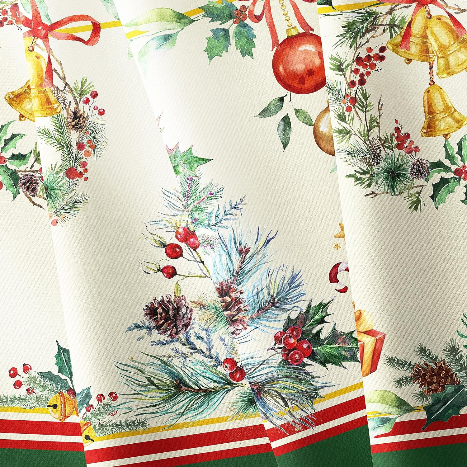 Yighty round Christmas Tablecloth 60 X 60In,Christmas Tree Elk Holiday Decoration Table Cloth,Polyester Waterproof and Wrinkle-Resistant Durable Christmas Tablecloth for Kitchen,Winter and Home Decor image number 1