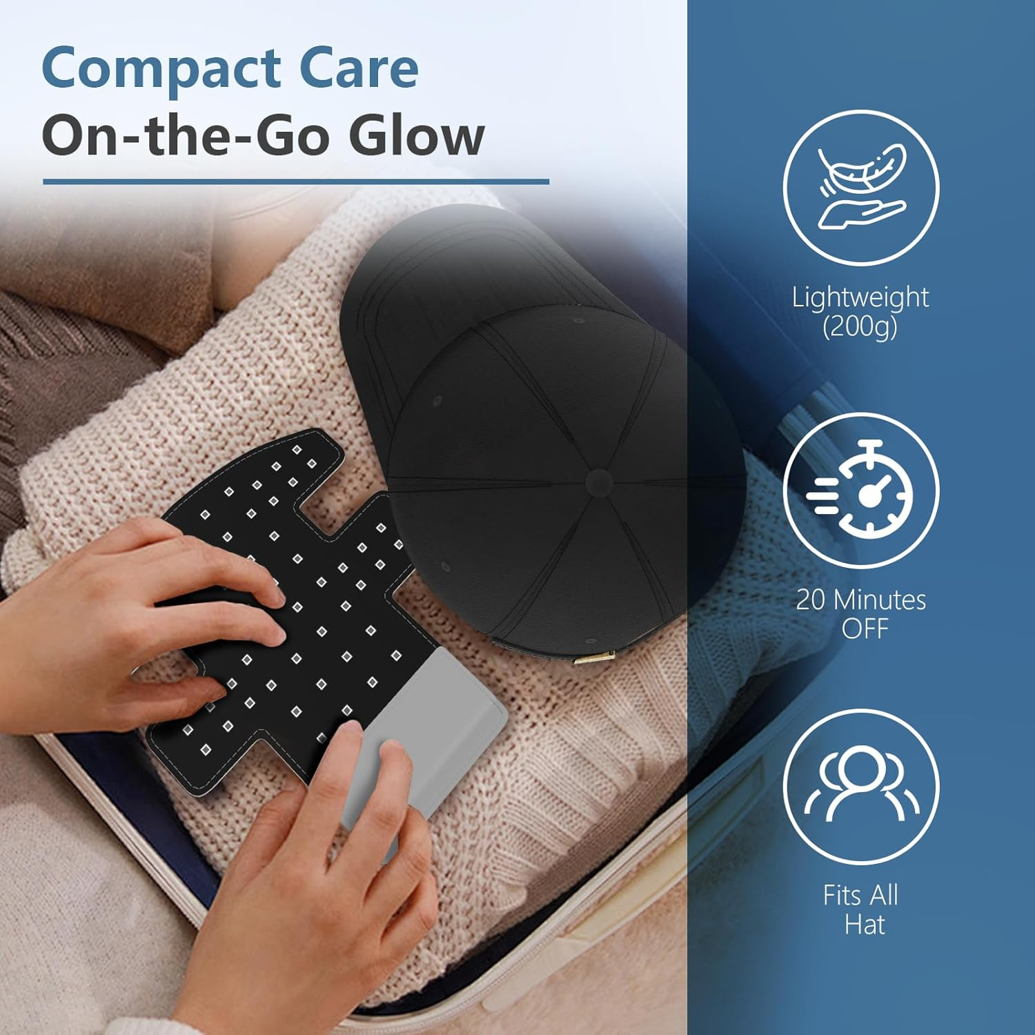 Ikeener Lllt Laser Cap for Hair Growth, 460Nm & 660Nm & 810Nm FDA Cleared Wireless Red Light Cap for Hair Regrowth with Detachable Light Panel, Hair Loss herapy for Men and Women image number 6