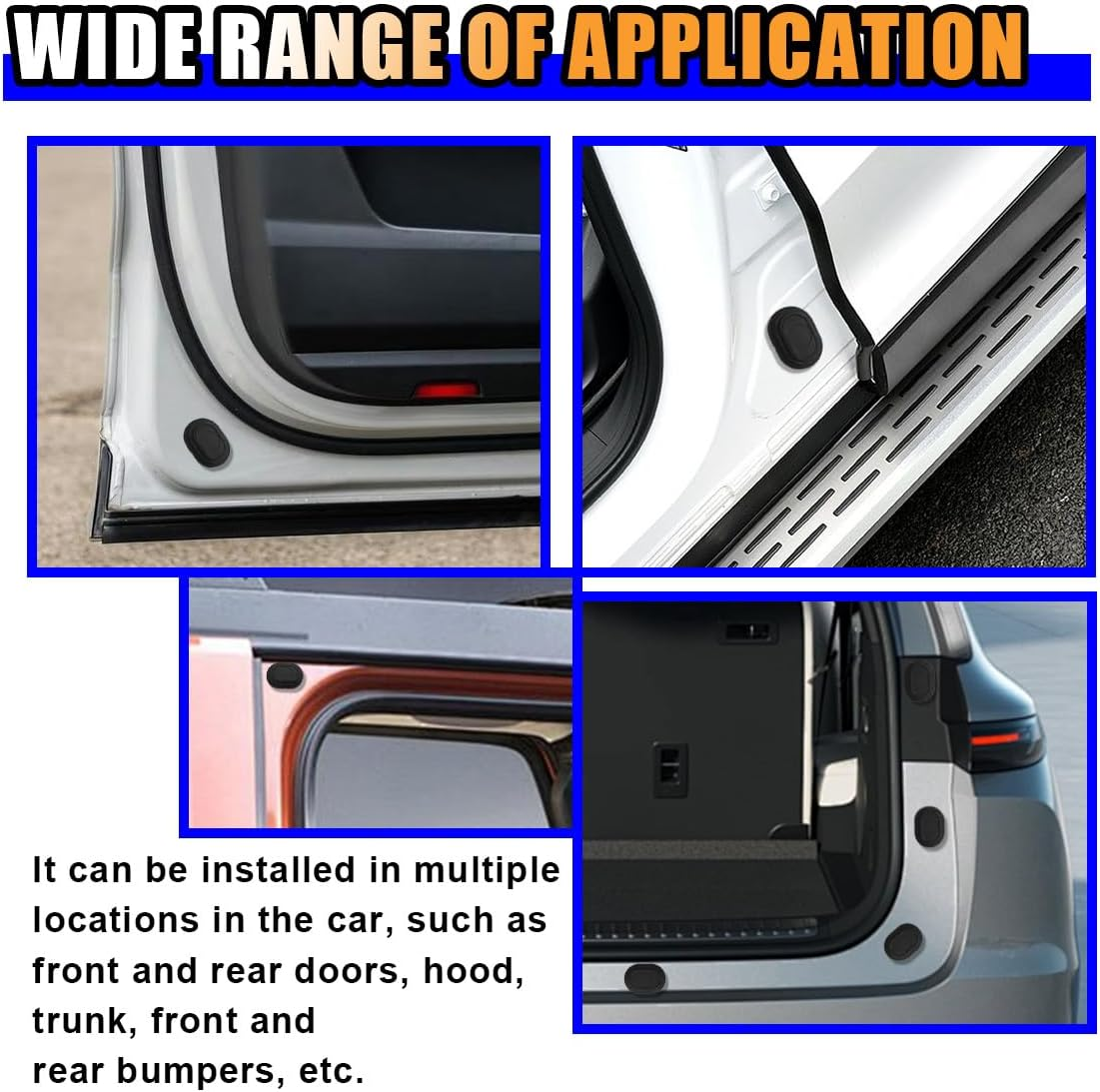 16PCS Car Door Shock Absorber, Silicone Anti-Collision Side Door Protection Sticker, Self Adhesive Car Slam Stopper Bumper Protector, Auto Soundproof Crash Pad for SUV Truck image number 4